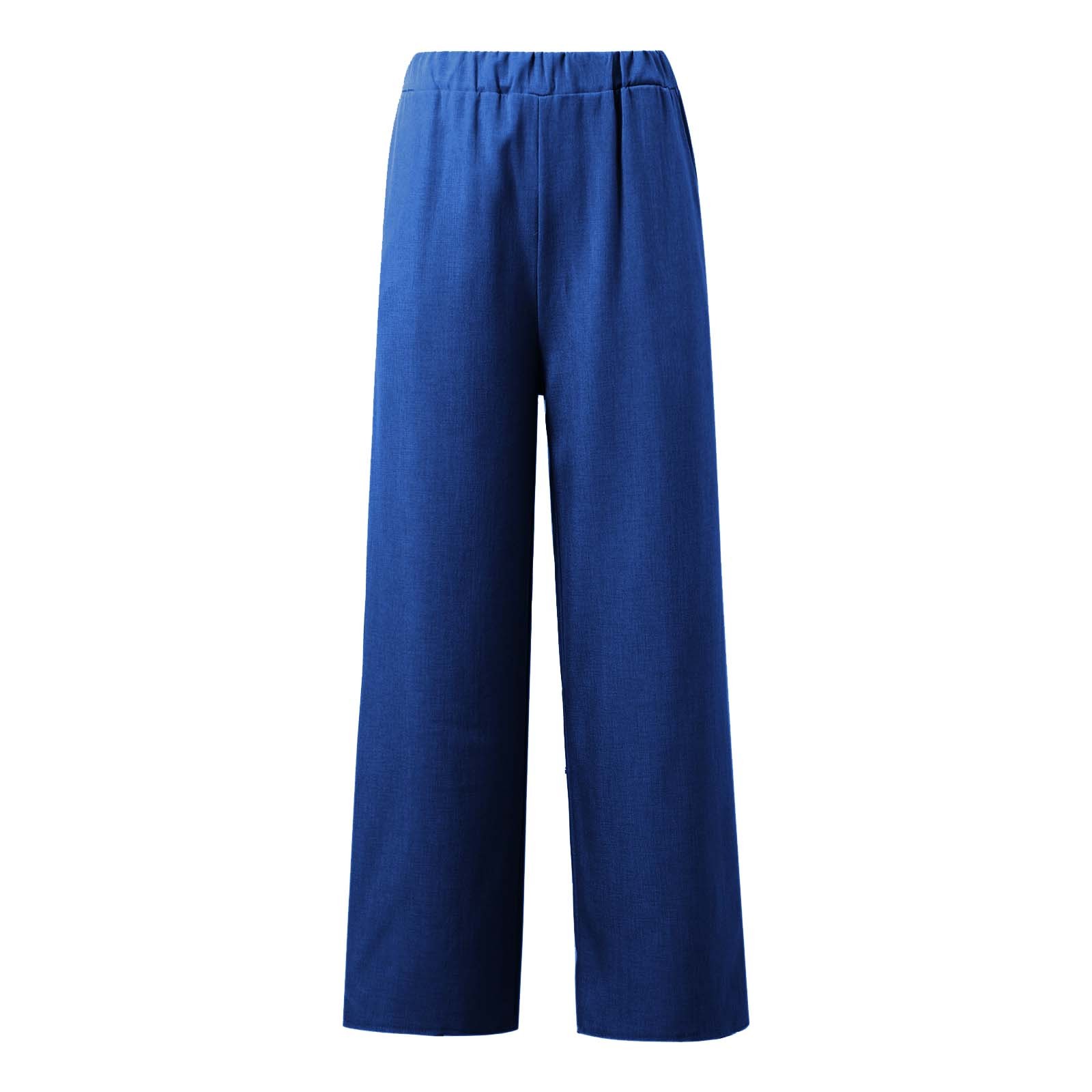 thumbnail image 4 of Conjunto de dos piezas de verano para mujer con chaleco sin mangas de color liso y espalda hueca de encaje - Poliéster, cuello cuadrado, pantalones de pierna ancha - Tallas S-XXL, 4 of 6